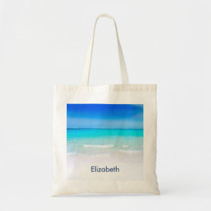 Bolsa Tote Praia tropical com costume de mar turquesa