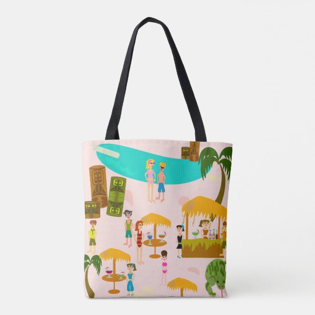 Bolsa Tote Praia tropical da festa na piscina (Verso)