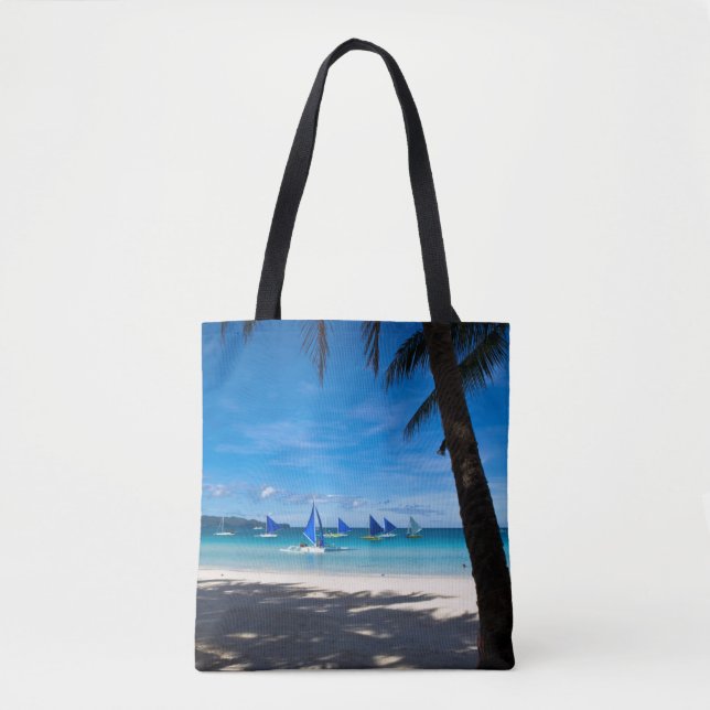 Bolsa Tote Praias Tropicais | White Beach Boracay Filipinas (Frente)