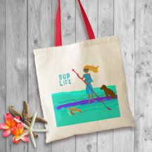 Prancha de Paddle Girl Cachorro Tartaruga Ilustrad