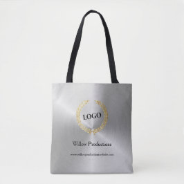 Bolsa Tote Prata da empresa de logotipos empresariais