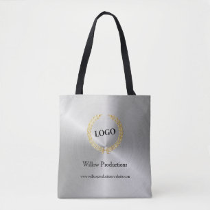 Bolsa Tote Prata da empresa de logotipos empresariais