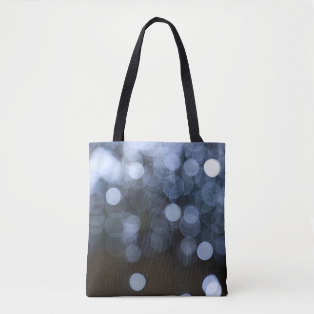 Bolsa Tote Prata, fundo branco da noite. (Frente)