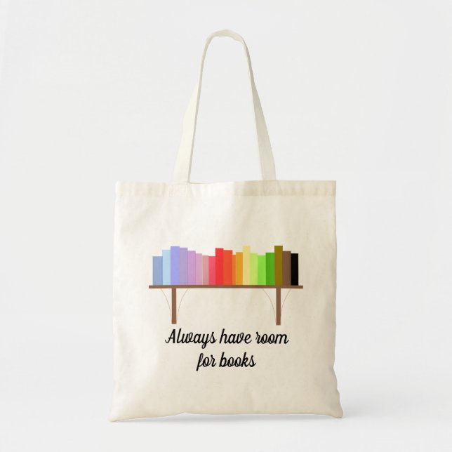 Bolsa Tote Prateleira de Leitura Colorida (Frente)