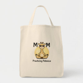 Bolsa Tote Praticando Paciência | Mãe Girafa Zen Engraçada