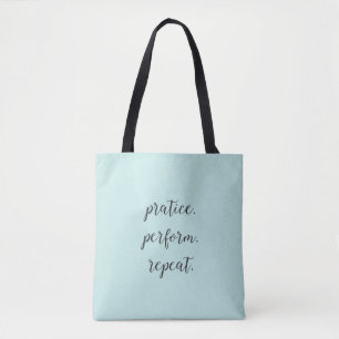 Bolsa Tote praticar. atuar. repita.saco