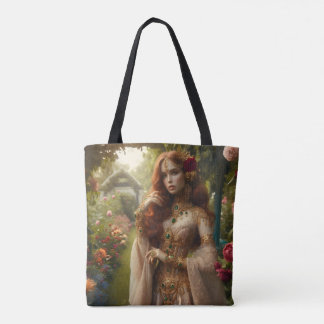 Bolsa Tote Pre-Raphaelite Gilded Woman 2 in Garden