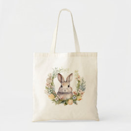 Bolsa Tote Precioso Coelho Coelhinho Coelho com Flores de Mol