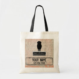 Bolsa Tote Precisa de um Carimbo de Borracha Notário Nome Per