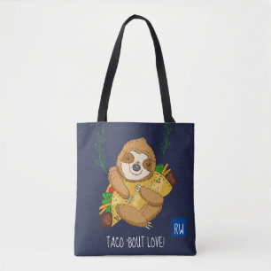 Bolsa Tote Preguiça do amor do ataque do Taco do monograma '