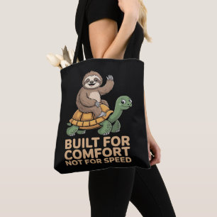 Bolsa Tote Preguiça Engraçada Montando Tartaruga