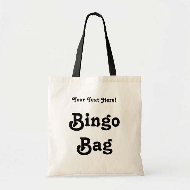 Bolsa Tote Prêmio Bingo do Jogador de Texto Personalizado (Frente)
