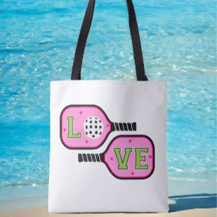 Bolsa Tote Preppy Pickleball Paddles Amam Flores