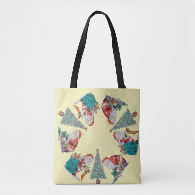 Bolsa Tote presas embrulhadas com natal pai tradicional (Frente)