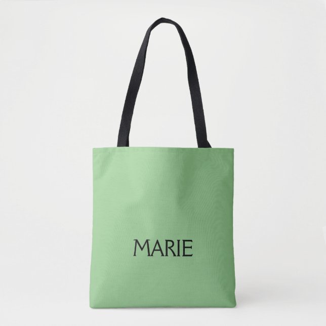 BOLSA TOTE PRESENÇA DE TEXTO SIMPLES MÍNIMO VERDE ADICIONE O  (Frente)