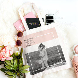 Bolsa Tote Presente Adorável da Família Rosa Pastel Foto Mode