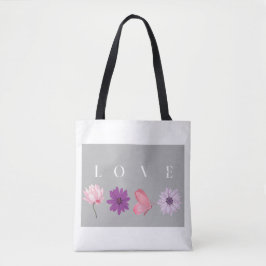 Bolsa Tote Presente Botânico Romântico de Amor Floral para El