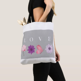 Bolsa Tote Presente Botânico Romântico de Amor Floral para El
