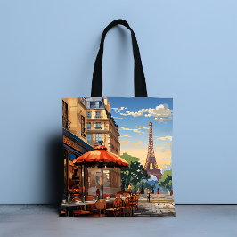 Bolsa Tote Presente Colorido Café Francês Paris Torre Eiffel