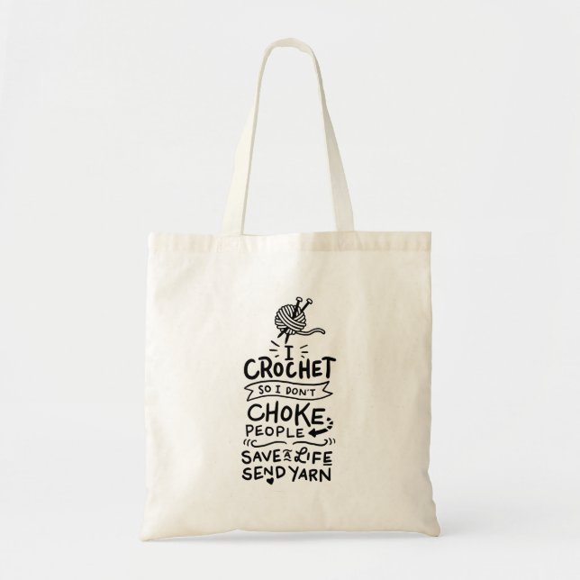 Bolsa Tote Presente Crocheter Crocheting (Frente)
