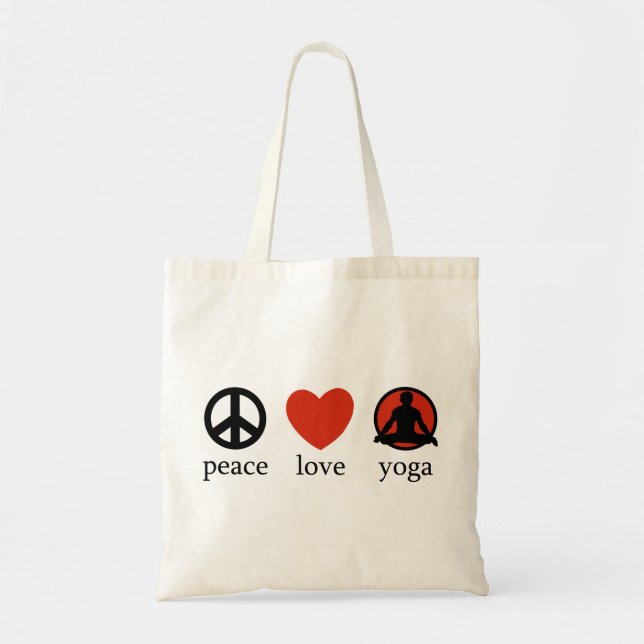 Bolsa Tote Presente da ioga do amor da paz (Frente)