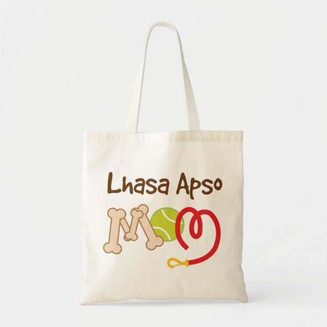 Bolsa Tote Presente da mamã da raça do cão de Lhasa Apso (Frente)