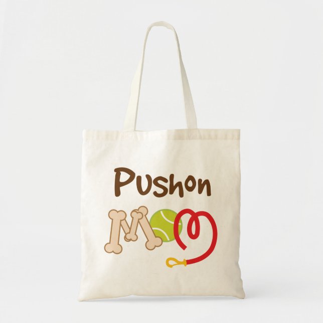Bolsa Tote Presente da mamã da raça do cão de Pushon (Frente)
