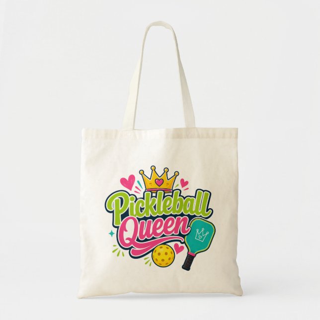 Bolsa Tote Presente da Rainha do Pickleball para Amantes de P (Frente)