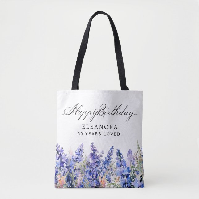Bolsa Tote Presente de 60º Aniversário Flor do Mês de Nascime (Frente)