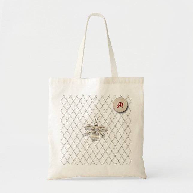 Bolsa Tote Presente de Abelha Dourada Fofa (Frente)
