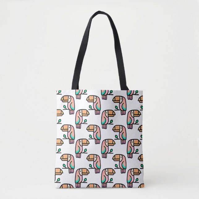 Bolsa Tote presente de animal de passarinho tucano tropical f (Frente)