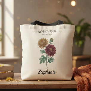 Bolsa Tote Presente de Aniversário de Novembro Flor de Nascim