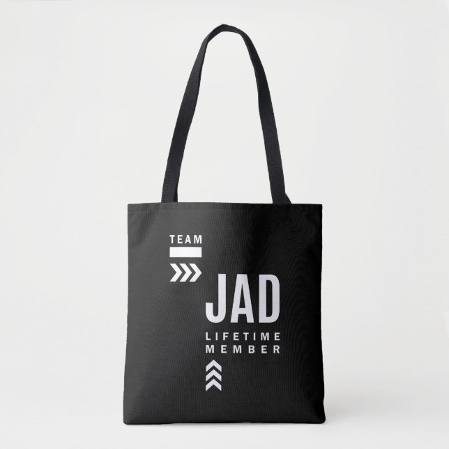 Bolsa Tote Presente de Aniversário do Nome Personalizado Jad (Frente)