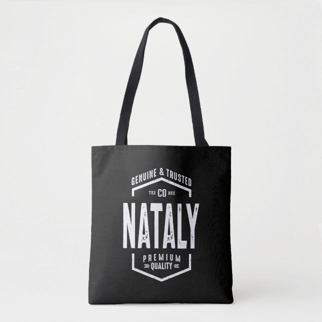 Bolsa Tote Presente de Aniversário do Nome Personalizado Naci (Frente)