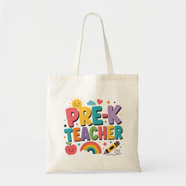 Bolsa Tote Presente de Apreciação para Professor de Pré-Escol (Frente)