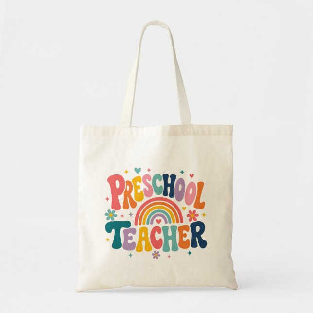 Bolsa Tote Presente de Apreciação para Professor de Pré-Escol (Frente)