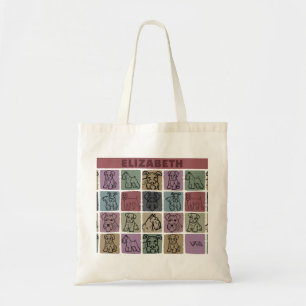 Bolsa Tote Presente de Arte Retro com Nome Personalizado para