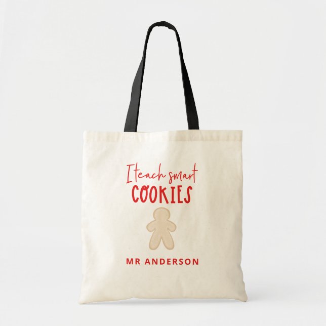 Bolsa Tote Presente de biscoitos inteligentes de pão de Natal (Frente)