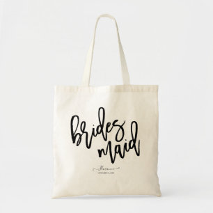 Bolsa Tote Presente de Bridesmaid de Script de Pincel Moderno