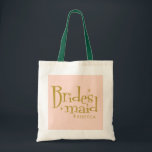 Bolsa Tote Presente de Bridesmaid do Ouro rosa<br><div class="desc">Botão de Festa de solteira do Ouro rosa</div>