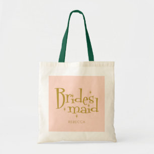 Bolsa Tote Presente de Bridesmaid do Ouro rosa