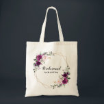 Bolsa Tote Presente de Bridesmaid Floral Rosa-Blush de Plum R<br><div class="desc">O elegante e moderno bolsa de presentes floral de meio-verão apresenta um buquê de rosas de aquarelas em tons de ameixa roxa, cor-de-rosa poeirenta, sábio com folhas botânicas verdes e escorridas e eucalipto. Por favor, encontre mais designs e variações na minha loja de "blisswedingpaperie". E fique à vontade para me...</div>