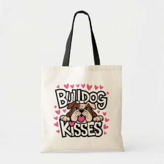 Bolsa Tote Presente de Bulldog Inglês Cachorrinho Corações Ro