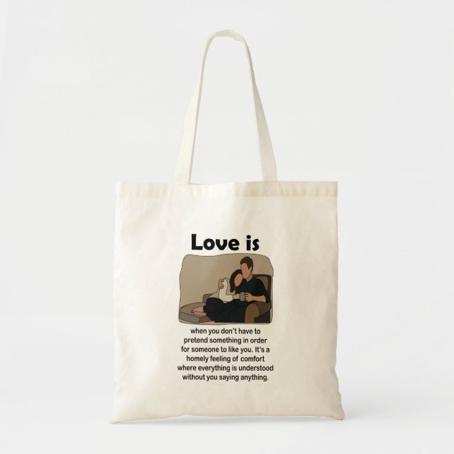 Bolsa Tote Presente de casamento com citação de amor romântic (Frente)