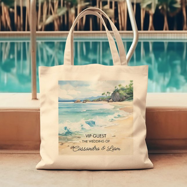 Bolsa Tote Presente de casamento na praia ou presente de boas (Destination wedding welcome bag from the Summer Beach Wedding Collection by Darling & May)