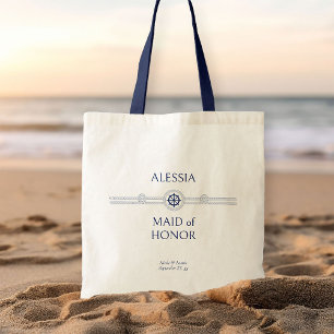 Bolsa Tote Presente de casamento náutico para as damas de hon