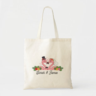 Bolsa Tote Presente de Casamento Personalizado de Flamingo Tr
