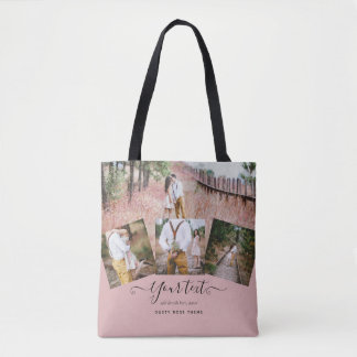 Bolsa Tote Presente de casamento Rosa Poeira para Recém-Casad