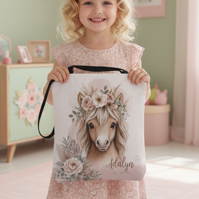 Bolsa Tote Presente de Cavalo para Meninas Boho Fofas (Criador carregado)