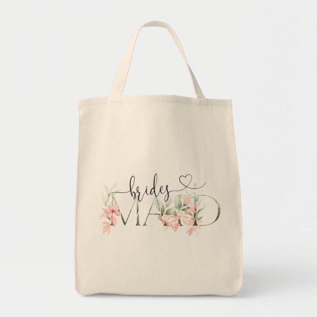 Bolsa Tote Presente de Chá de panela de Tote Bag Floral Bride (Frente)
